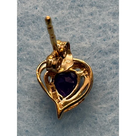 Sterling Silver & Gold Jewelry Set with Amethyst – Earrings, Ring & Necklace - Picture 6 of 10